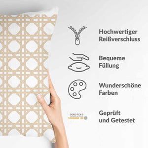 Gesundheitskissen Weiß mit Kreisen Beige