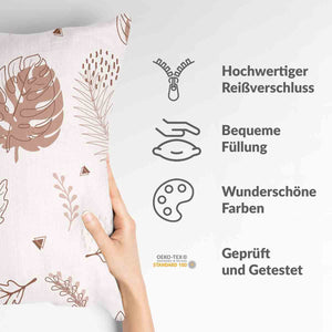 Gesundheitskissen Rosa mit Blättern 2