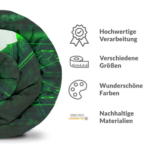 Therapiedecken Bettwäschen Set in Grün mit Schriftzeichen
