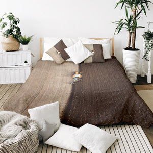 Therapiedecken Bettwäschen Set Braun Ackerland